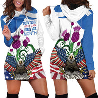 Scottish American Heritage Month Hoodie Dress Thistle And American Eagle