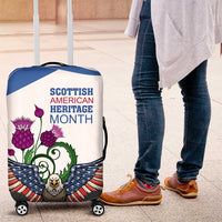 Scottish American Heritage Month Luggage Cover Thistle And American Eagle