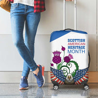Scottish American Heritage Month Luggage Cover Thistle And American Eagle