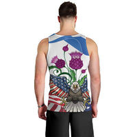 Scottish American Heritage Month Men Tank Top Thistle And American Eagle