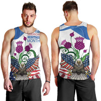Scottish American Heritage Month Men Tank Top Thistle And American Eagle