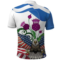 Scottish American Heritage Month Polo Shirt Thistle And American Eagle