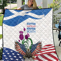Scottish American Heritage Month Quilt Thistle And American Eagle