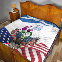 Scottish American Heritage Month Quilt Thistle And American Eagle