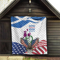 Scottish American Heritage Month Quilt Thistle And American Eagle