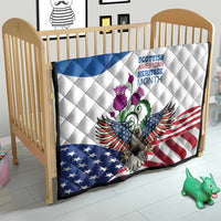 Scottish American Heritage Month Quilt Thistle And American Eagle