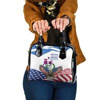 Scottish American Heritage Month Shoulder Handbag Thistle And American Eagle