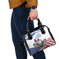 Scottish American Heritage Month Shoulder Handbag Thistle And American Eagle