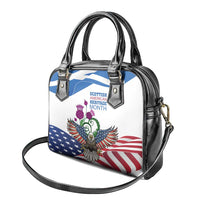 Scottish American Heritage Month Shoulder Handbag Thistle And American Eagle