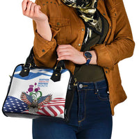 Scottish American Heritage Month Shoulder Handbag Thistle And American Eagle