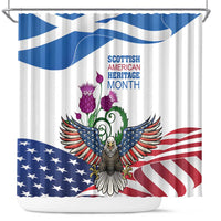 Scottish American Heritage Month Shower Curtain Thistle And American Eagle