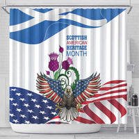 Scottish American Heritage Month Shower Curtain Thistle And American Eagle