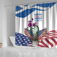 Scottish American Heritage Month Shower Curtain Thistle And American Eagle