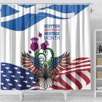 Scottish American Heritage Month Shower Curtain Thistle And American Eagle