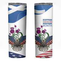 Scottish American Heritage Month Skinny Tumbler Thistle And American Eagle