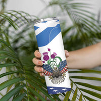 Scottish American Heritage Month Skinny Tumbler Thistle And American Eagle