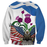 Scottish American Heritage Month Sweatshirt Thistle And American Eagle