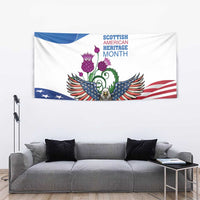 Scottish American Heritage Month Tapestry Thistle And American Eagle