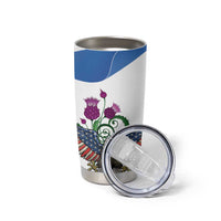 Scottish American Heritage Month Tumbler Cup Thistle And American Eagle
