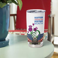 Scottish American Heritage Month Tumbler Cup Thistle And American Eagle