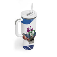 Scottish American Heritage Month Tumbler With Handle Thistle And American Eagle