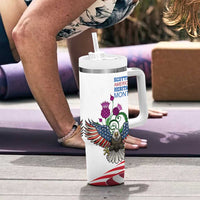 Scottish American Heritage Month Tumbler With Handle Thistle And American Eagle