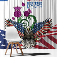 Scottish American Heritage Month Window Curtain Thistle And American Eagle