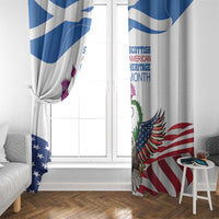 Scottish American Heritage Month Window Curtain Thistle And American Eagle