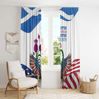 Scottish American Heritage Month Window Curtain Thistle And American Eagle