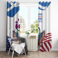 Scottish American Heritage Month Window Curtain Thistle And American Eagle