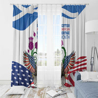 Scottish American Heritage Month Window Curtain Thistle And American Eagle