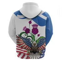 Scottish American Heritage Month Zip Hoodie Thistle And American Eagle