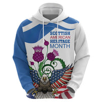 Scottish American Heritage Month Zip Hoodie Thistle And American Eagle