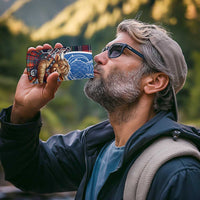 Scottish Tartan 4 in 1 Can Cooler Tumbler Highland Cow Playing Bagpipes