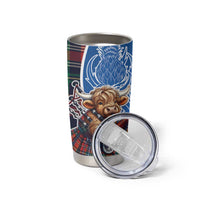 Scottish Tartan Tumbler Cup Highland Cow Playing Bagpipes