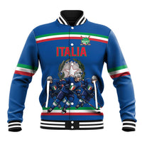 Italy Hockey Custom Baseball Jacket Italia Hockey Pride Vintage Blue