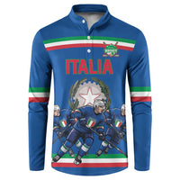 Italy Hockey Custom Button Sweatshirt Italia Hockey Pride Vintage Blue