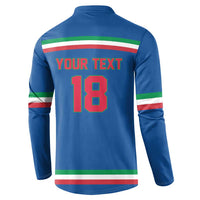 Italy Hockey Custom Button Sweatshirt Italia Hockey Pride Vintage Blue
