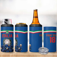 Italy Hockey Custom 4 in 1 Can Cooler Tumbler Italia Hockey Pride Vintage Blue