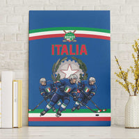 Italy Hockey Canvas Wall Art Italia Hockey Pride Vintage Blue