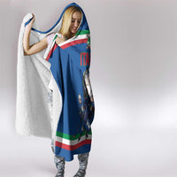 Italy Hockey Hooded Blanket Italia Hockey Pride Vintage Blue