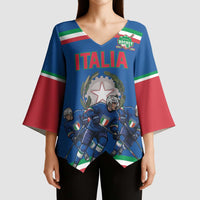 Italy Hockey Custom Kimono Sleeve Blouse Italia Hockey Pride Vintage Blue