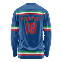 Italy Hockey Custom Long Sleeve Shirt Italia Hockey Pride Vintage Blue