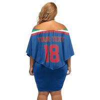 Italy Hockey Custom Off Shoulder Short Dress Italia Hockey Pride Vintage Blue