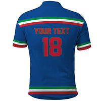 Italy Hockey Custom Polo Shirt Italia Hockey Pride Vintage Blue