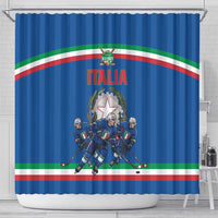 Italy Hockey Shower Curtain Italia Hockey Pride Vintage Blue