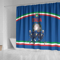 Italy Hockey Shower Curtain Italia Hockey Pride Vintage Blue