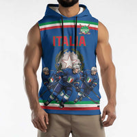 Italy Hockey Custom Sleeveless Hoodie Italia Hockey Pride Vintage Blue