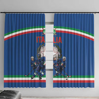 Italy Hockey Window Curtain Italia Hockey Pride Vintage Blue