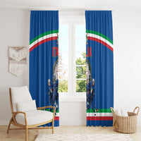Italy Hockey Window Curtain Italia Hockey Pride Vintage Blue